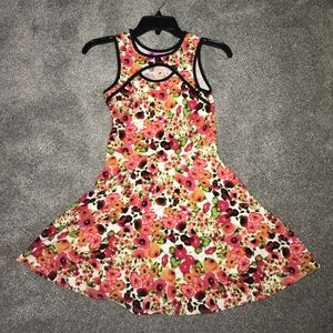Girls Aqua Floral Dress
