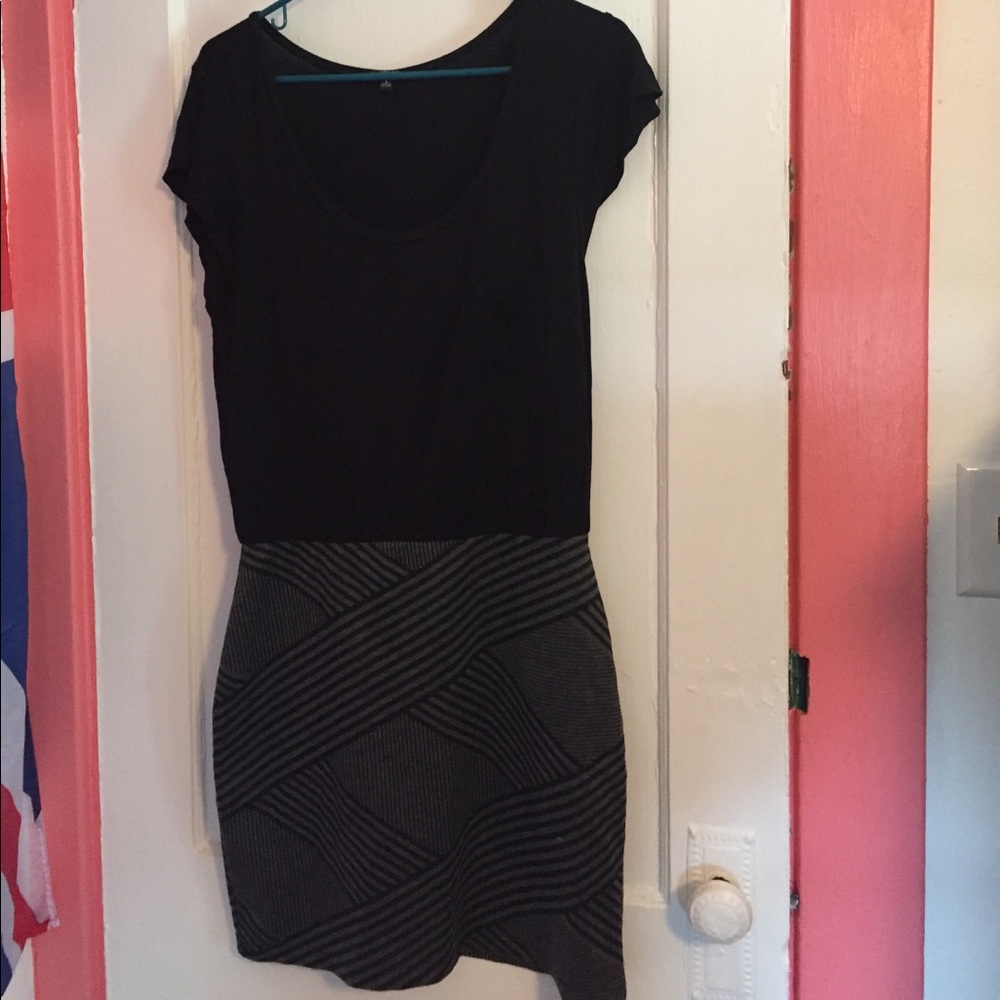 Black and gray striped dress