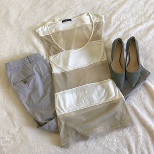 Brandy Melville One Sized Chiffon Cotton Striped T