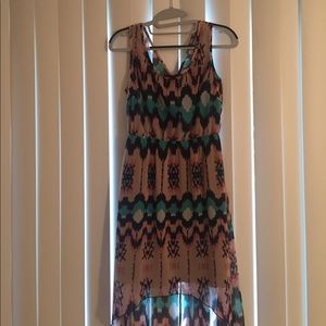 Multi-colored high low dress