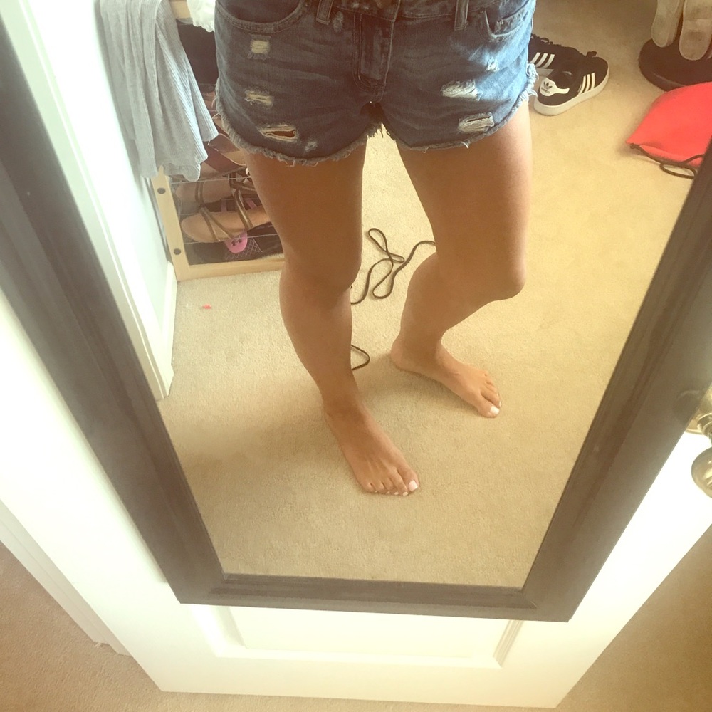Free people denim shorts (size six)