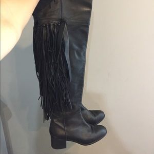 Zara Fringe over the knee boots