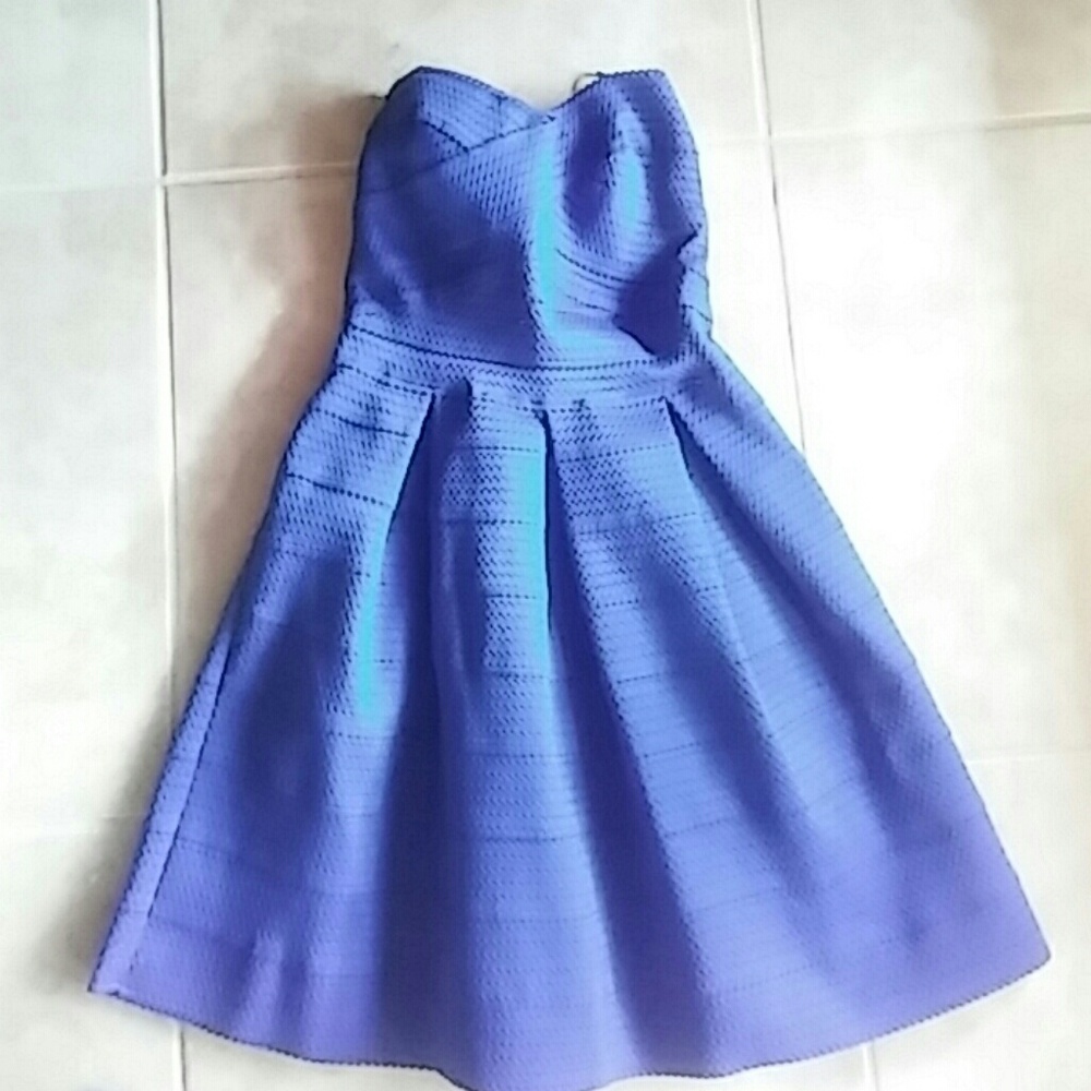 Blue top fitted dress