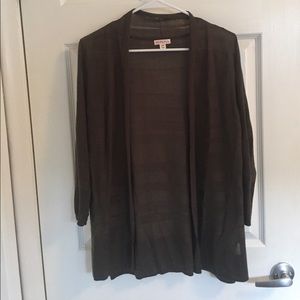 Army Green striped cardigan