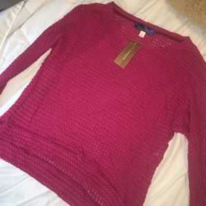 Francesca's pink boutique textured sweater