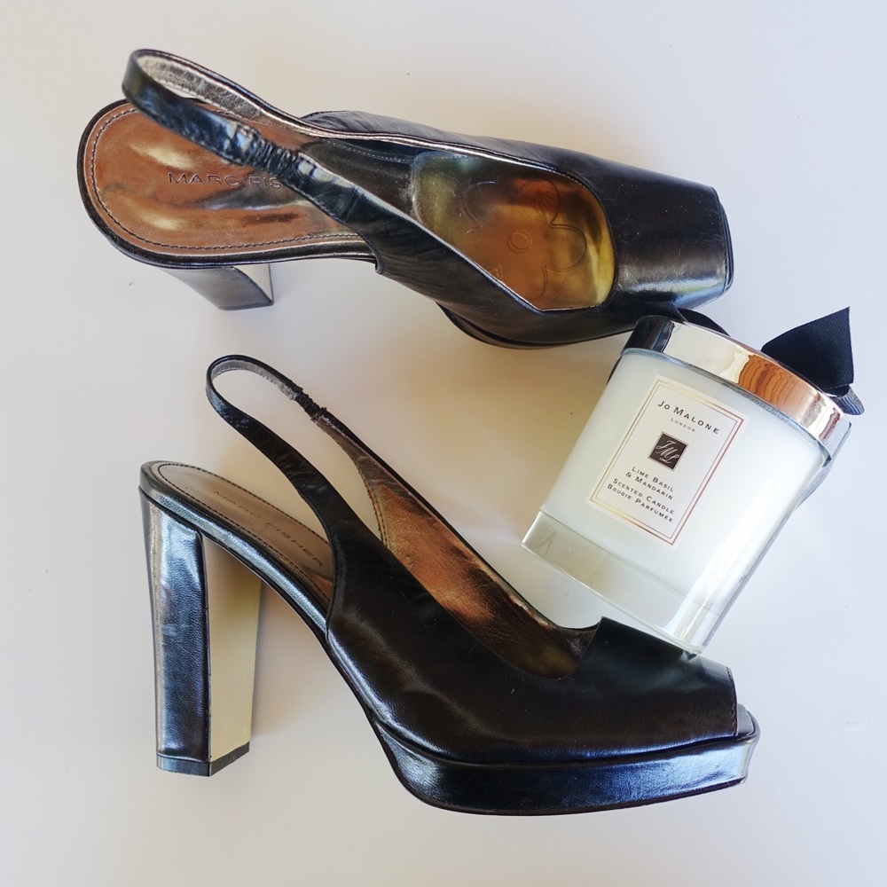 Marc Fischer Black Leather Platform Pumps