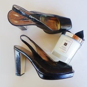 Marc Fischer Black Leather Platform Pumps