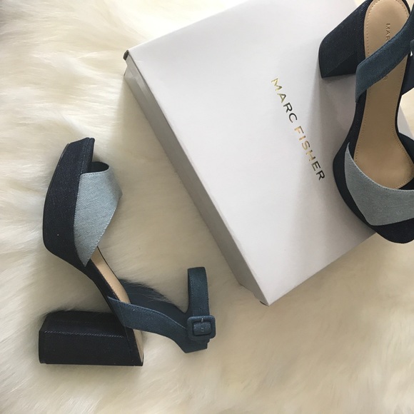Marc Fisher Denim Heels - Picture 1 of 3