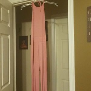 Pink halter jumpsuit