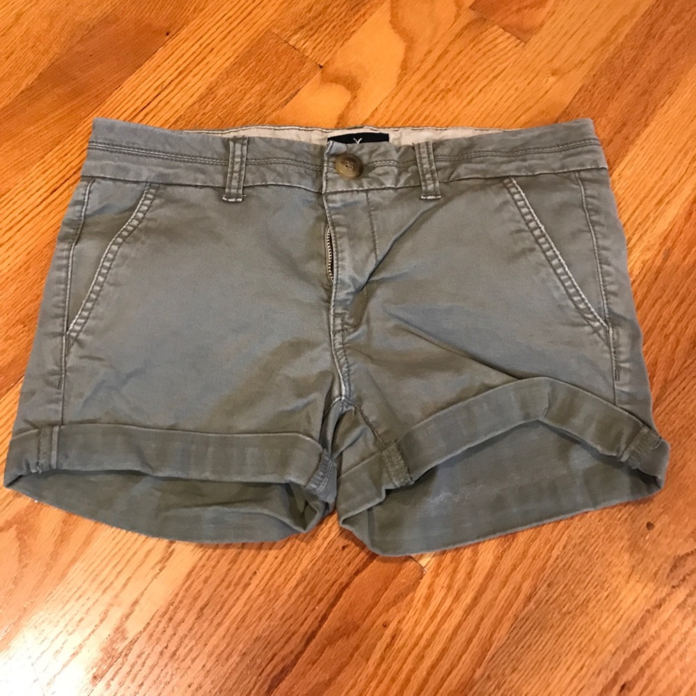 Green navy American eagle shorts