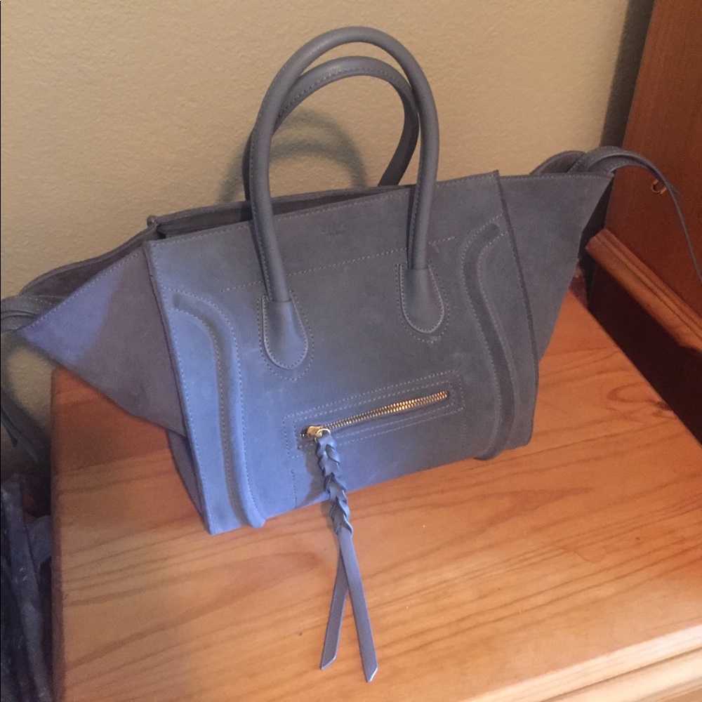 Gray suede Celine bag