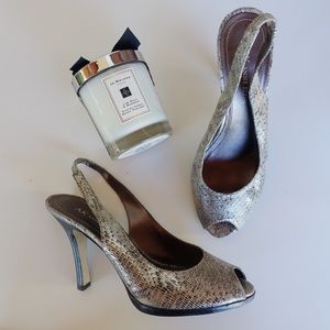 Faux Snake Skin Pumps