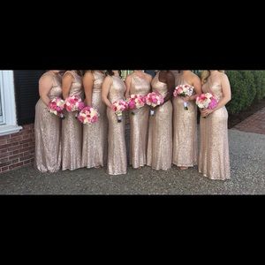 Amsale Bridesmaid Dress Rose Gold Size 10