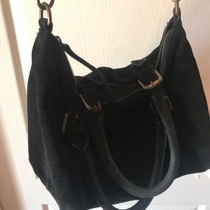 black suede bag