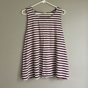 Maroon stripe tank shirt