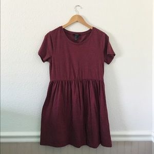 FOREVER 21 Burgundy Babydoll Dress