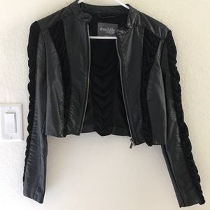 Leather mesh jacket