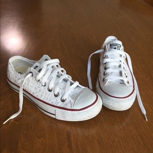 White Eyelet Ox Trainers, Converse, sz 7
