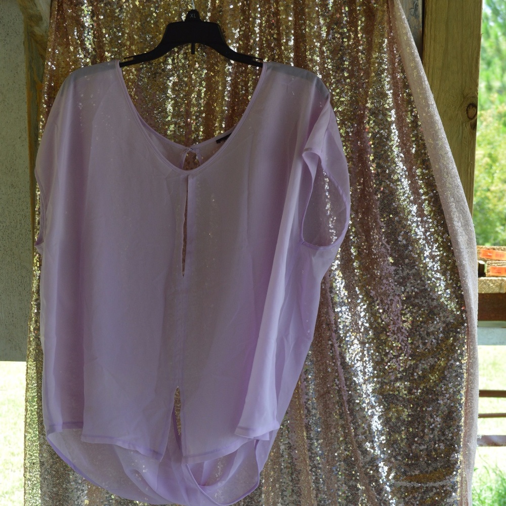 Lavender Split Back Top