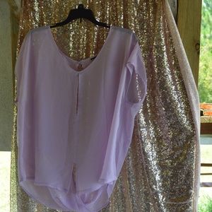 Lavender Split Back Top