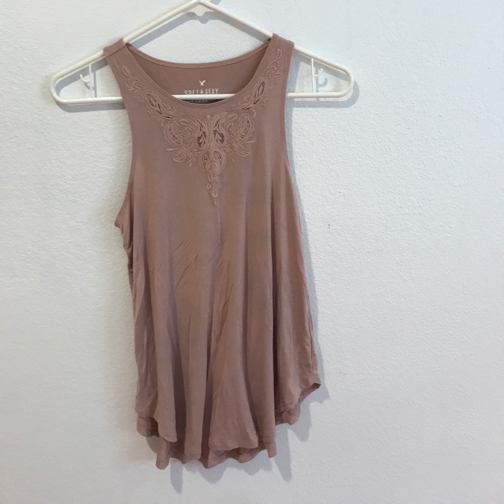 American eagle soft pink tank top
