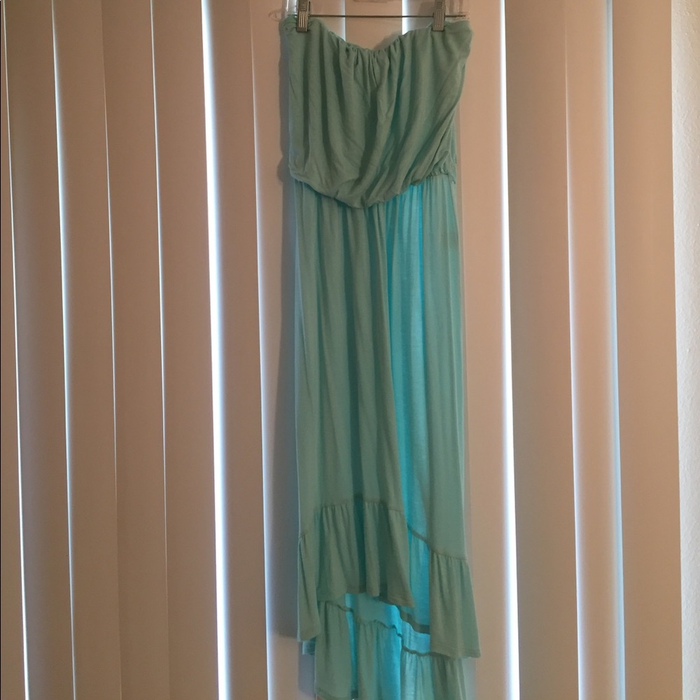Strapless mint dress