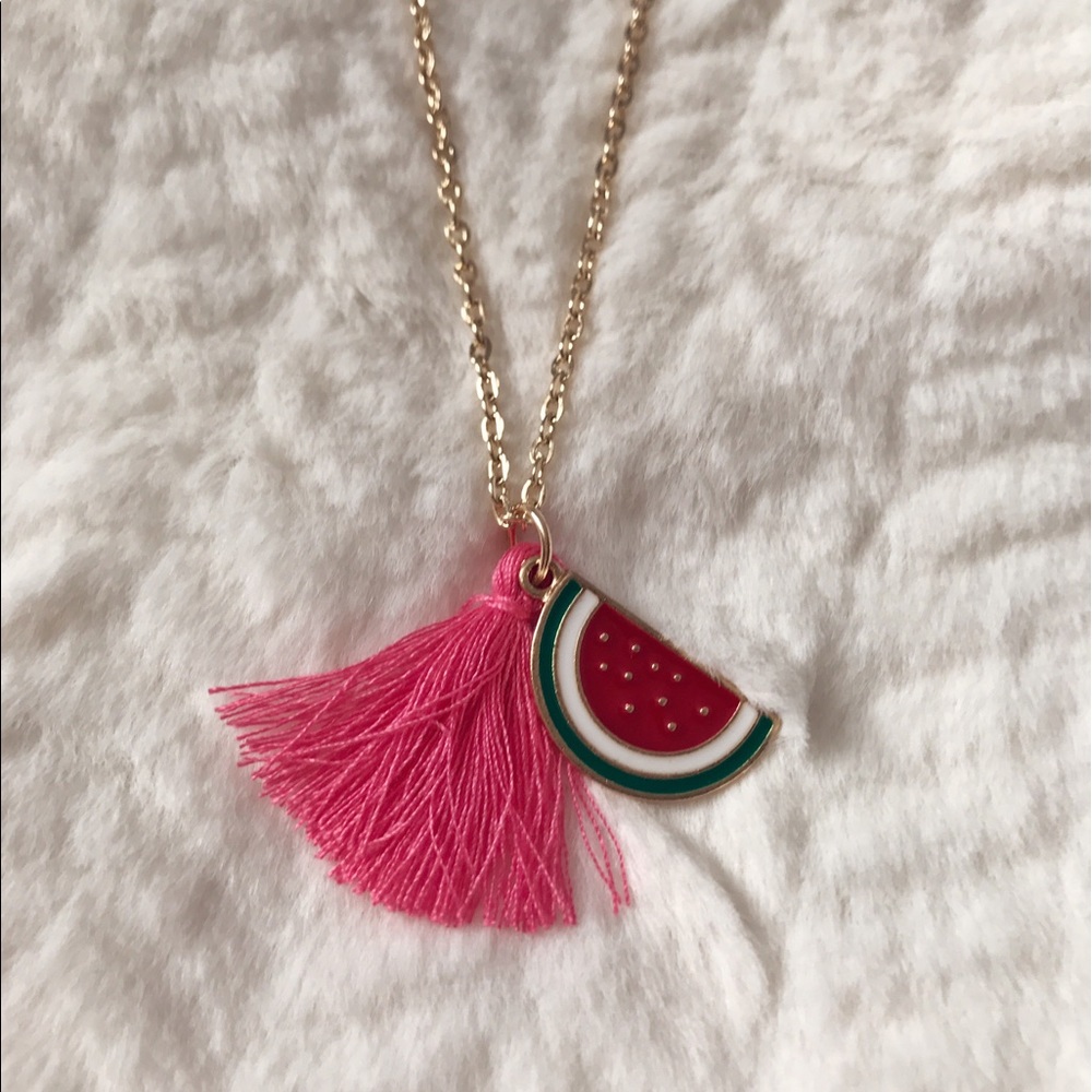Watermelon tassel necklace