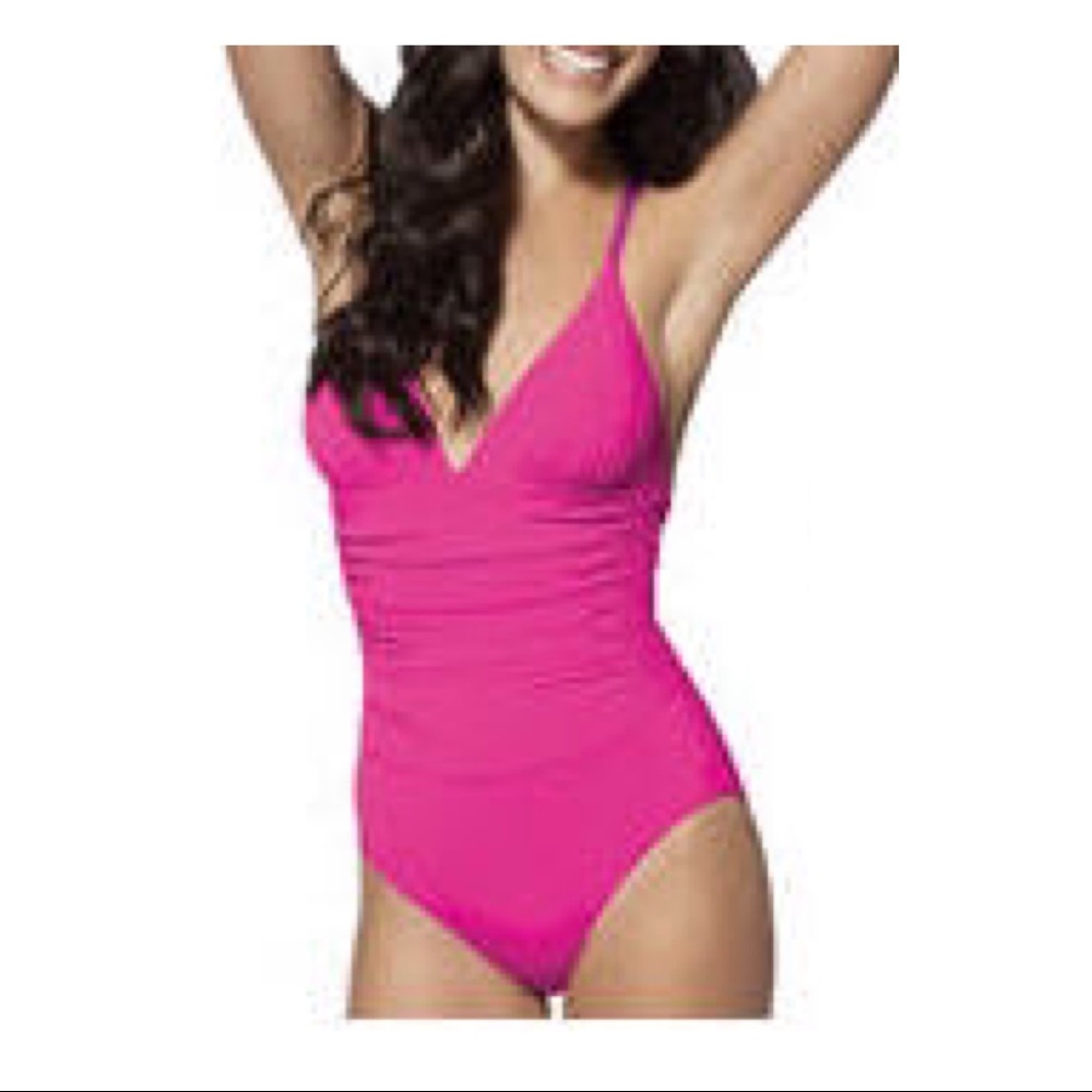 Spanx Fuchsia One Piece Bathing Suit