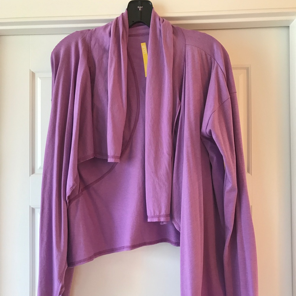 Lole wrap workout cardigan in purple