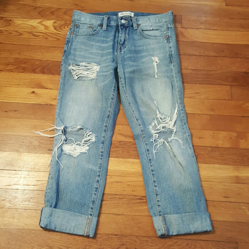 Madewell boyfriend crop jeans