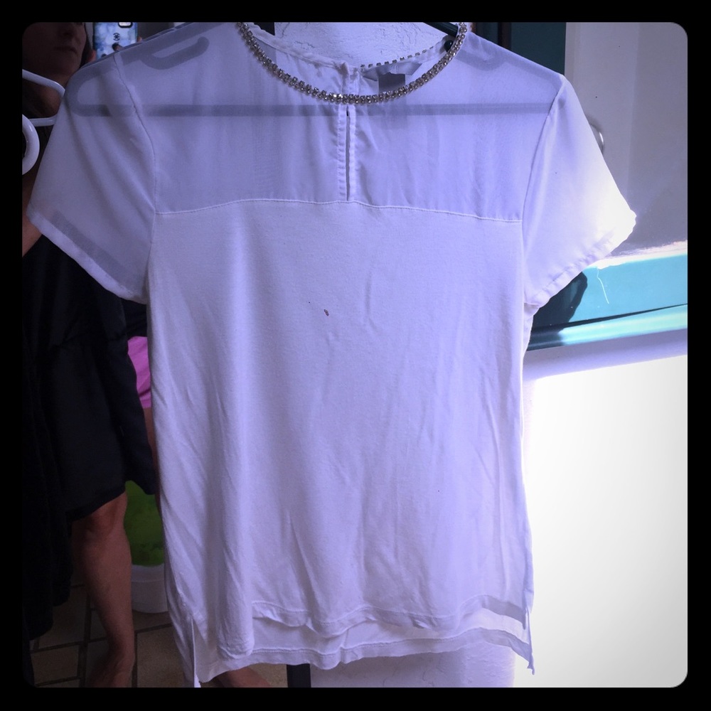 H&m top with rhinestone neck line