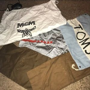 Gucci , MCM , Prada , & Toms dust bag
