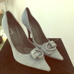 Light Blue suede heels