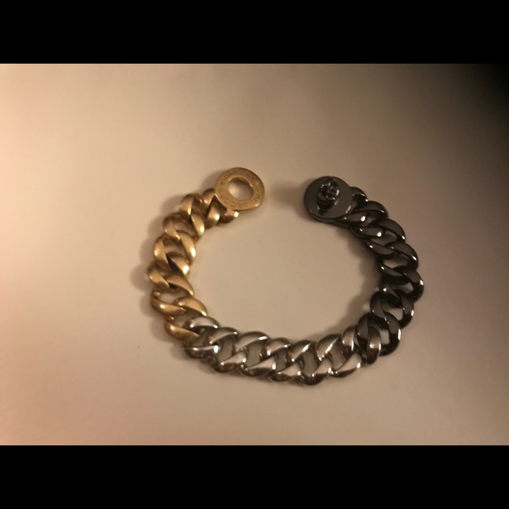 Marc by Marc Jacobs black and gold link bracelet