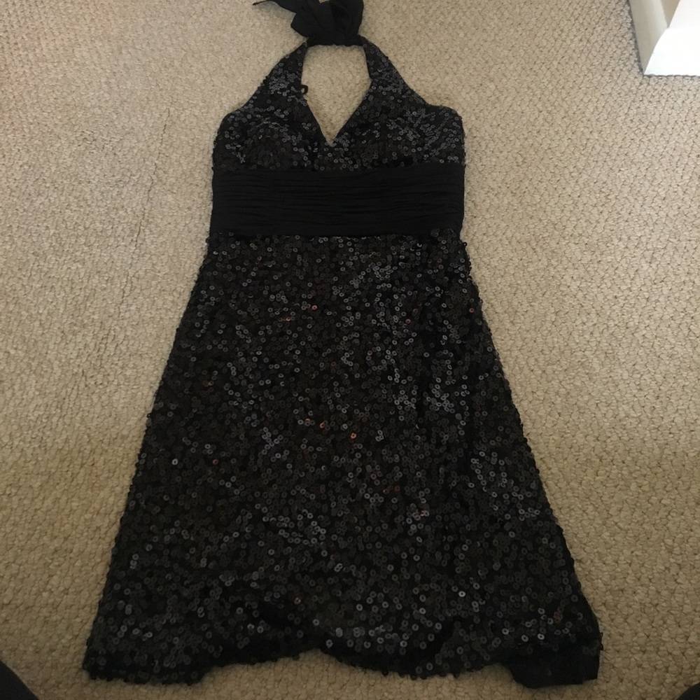 White House Black Market sequined halter dress