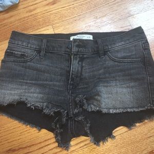 Black abercromie& fitch jean shorts