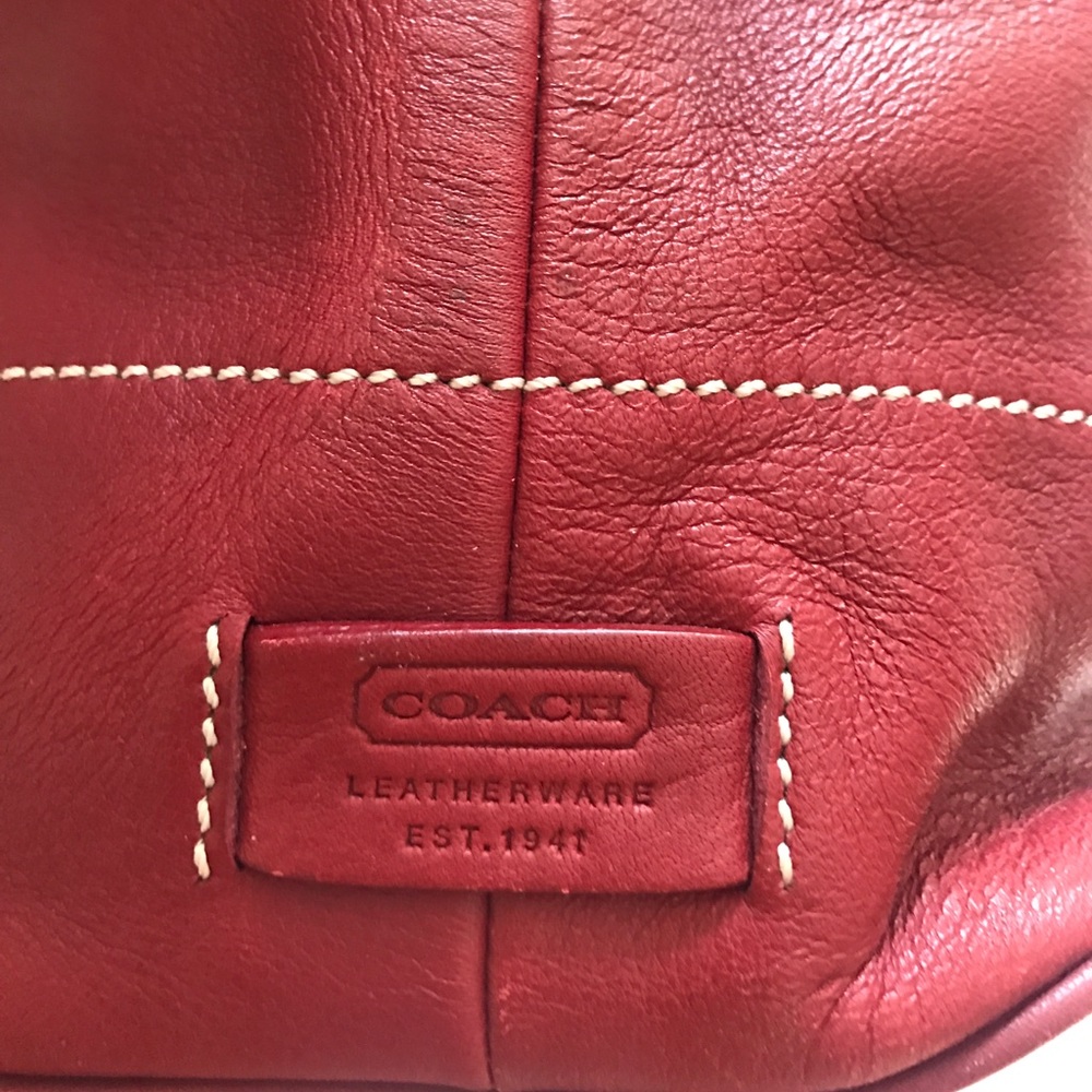 Red Coach Handbag - Picture 2 of 4