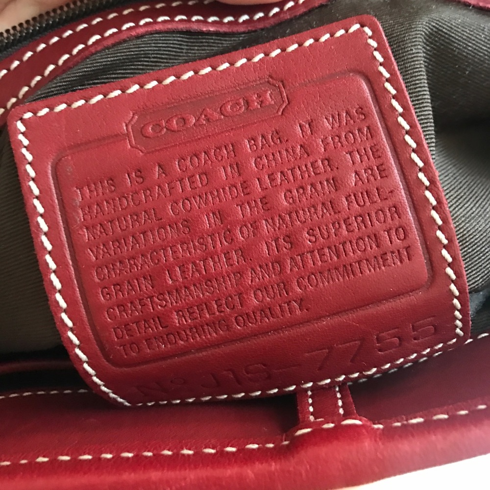 Red Coach Handbag - Picture 3 of 4