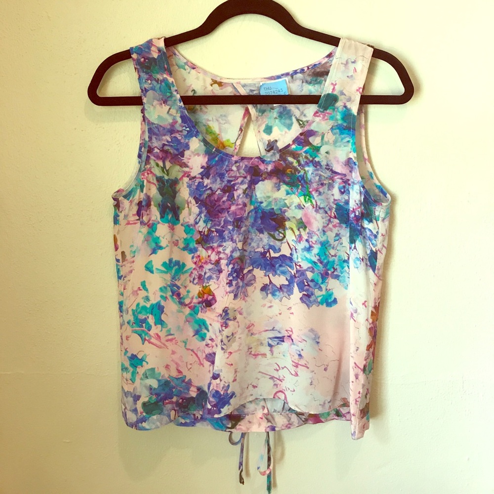 Parker SzXS, Floral Sleeveless CUTE Top! - Picture 1 of 8