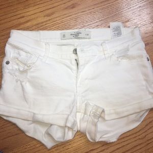 White jean shorts