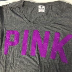 Victoria's secret pink tshirt with sequins