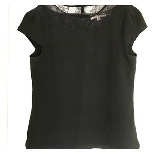 LOFT black Peter Pan collared blouse