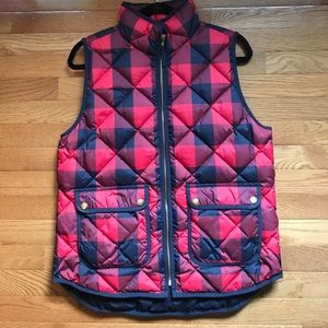 J.Crew blue and red gingham vest