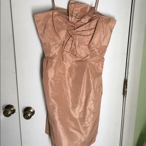 J Crew Bow Front Peach Strapless Dress Size 10