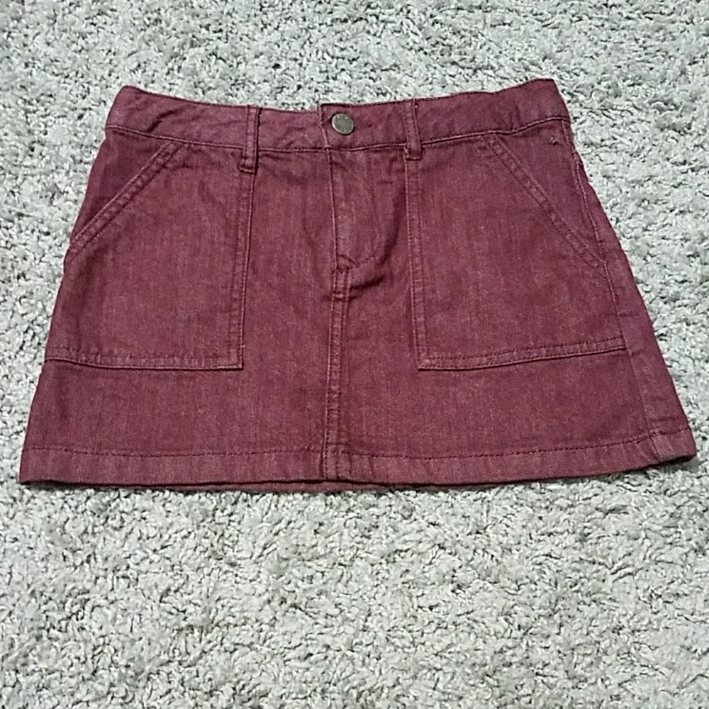 Joe Fresh Maroon Jean Skirt