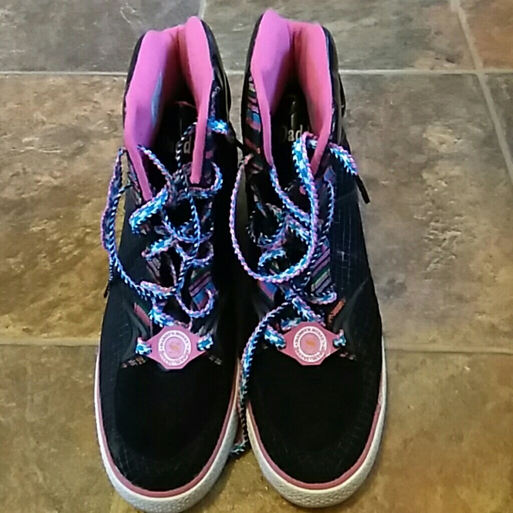 BLACK MULTI WEDGE FASHION SNEAKERS