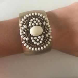 Stella and Dot gold and white cuff