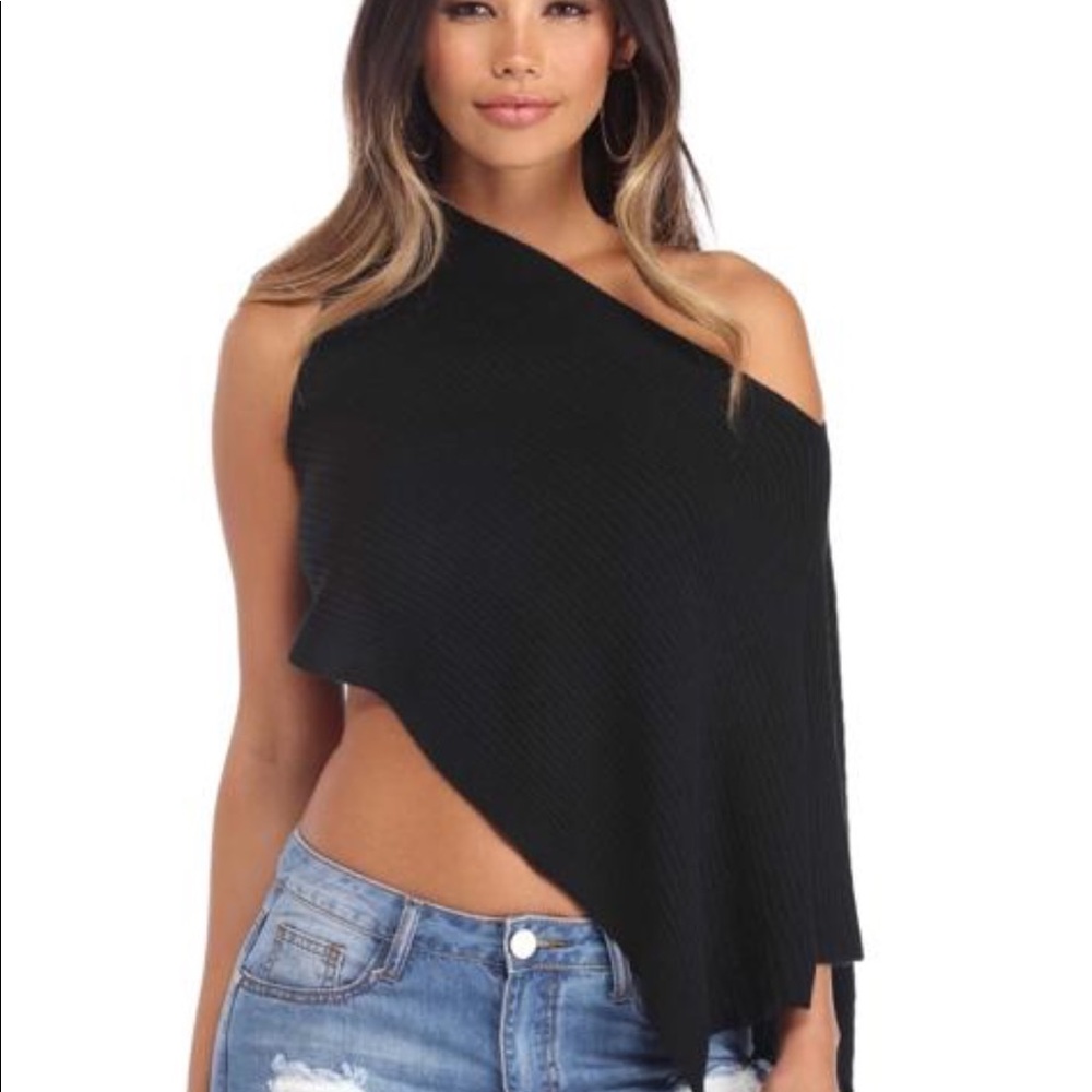 ‼️NWT‼️ BLACK MISSING OUT SWEATER TOP - Picture 2 of 5