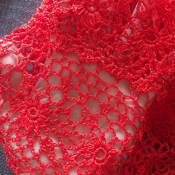 Red Salsa Crochet Sweater - Picture 2 of 3