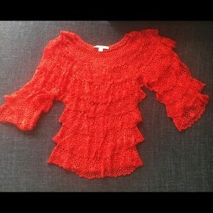 Red Salsa Crochet Sweater